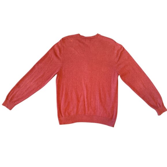 L.L.Bean Mens Rust Cotton & Cashmere Blend Cardigan V-Neck 4-Button Pockets M - Picture 2 of 10